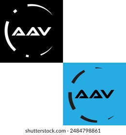 AAV logo. A A V design. White AAV letter. AAV, A A V letter logo design. Initial letter AAV linked circle uppercase monogram logo. A A V letter logo vector