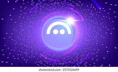 Aave coin cryptocurrency concept banner background.