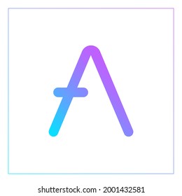 Aave cryptocurrency colorful gradient logo. Isolated on white.