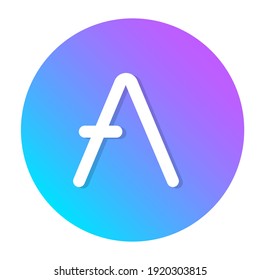 Aave cryptocurrency logo isolated on white background.