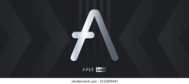 Aave Cryptocurrency symbol vector illustration. Block chain based technology background with crypto logo design. 