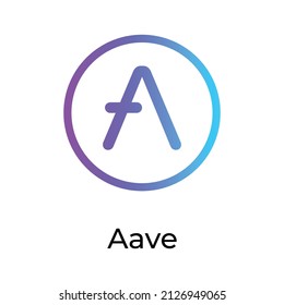 Aave Cryptocurrency token icon. AAVE token symbol. Cryptocurrency vector icon. Flat Vector illustration - Vector