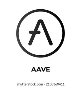 Aave Cryptocurrency token icon. AAVE token symbol. Cryptocurrency vector icon. Flat Vector illustration - Vector