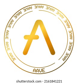Evitar el símbolo de dinero vectorial criptodivisa. Logo de gradiente de oro de la moneda de la cadena de bloqueo aislado en ilustración de fondo blanco