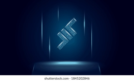 Aave LEND Token Symbol der DeFi-Anlage über dem Fußboden. Symbol für das Logo der Kryptowährung. Dezentralisierte Finanzierungsprogramme. Vektorgrafik für Website oder Banner.