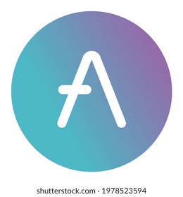 Aave token symbol cryptocurrency logo, coin icon isolated on white background. Vector illustration.