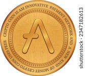 aave virtual currency. 3d vector illustrations