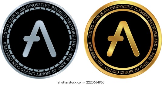 aave virtual currency. 3d vector illustrations