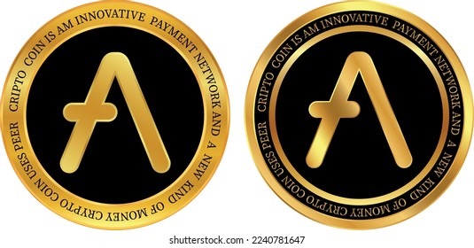 aave virtual currency. 3d vector illustrations