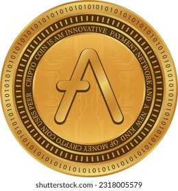 aave virtual currency. 3d vector illustrations