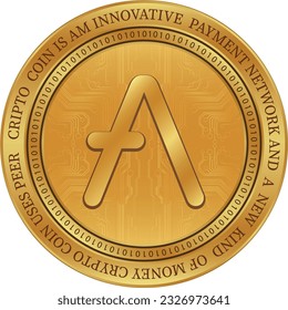 aave virtual currency. 3d vector illustrations