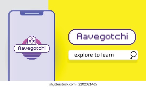 Aavegotchi GHST Crypto currency banner and background vector illustration.  svg