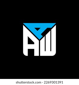 Logo de la carta AAW diseño creativo con gráfico vectorial, logo simple y moderno AAW.