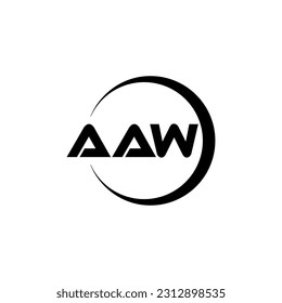 AAW letter logo design in illustration. Vector logo, calligraphy designs for logo, Poster, Invitation, etc. svg