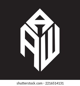AAW letter logo design on black background. AAW creative initials letter logo concept. AAW letter design.	
