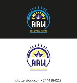 AAW letter logo vector design on black and white color background AAW letter logo icon design
