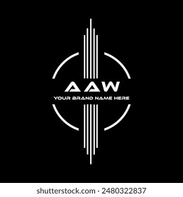 AAW three letter modern logo design on black color background
