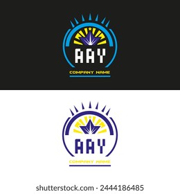 Diseño del Vector del logotipo de la letra de AAY sobre fondo de color blanco y negro Diseño del logotipo de la letra de AAY
