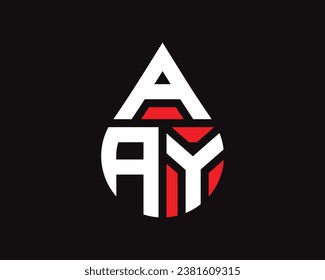 AAY letter water drop shape logo design. AAY drop logo simple design.