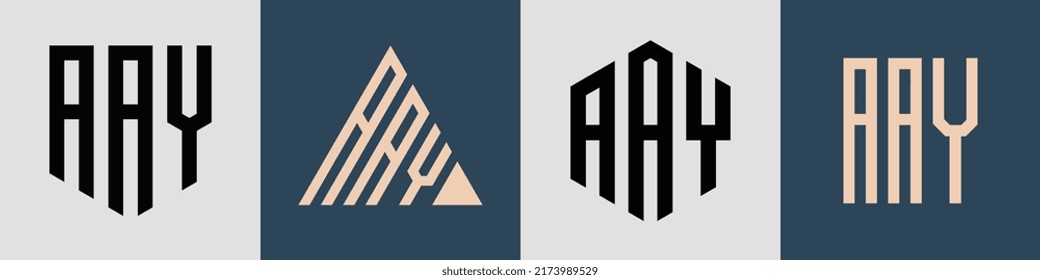 AAY modern initial letter logo design vector bundle. It will be suitable for which company or brand name start those initial.