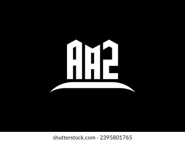 Diseño del logo de la carta AAZ en el fondo creativo NEGRO