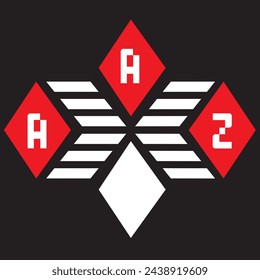 Diseño del vector del logotipo de la letra AAZ rojo y blanco, fondo de color negro Logo de la letra AAZ - diseño del icono
