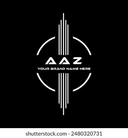 AAZ three letter modern logo design on black color background
