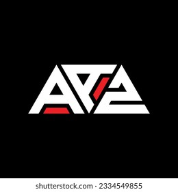 AAZ triangle letter logo design with triangle shape. AAZ triangle logo design monogram. AAZ triangle vector logo template with red color. AAZ triangular logo Simple, Elegant, and Luxurious design.