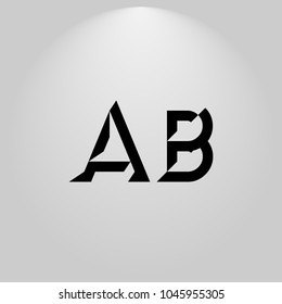 AB Abstract Black Letters with white and gray background in highlight