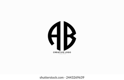 AB Abstraktes anfängliches Monogramm-Buchstaben-Alphabet-Logo-Design