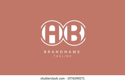 AB Alphabet Letters Initial Circle Icon Logo