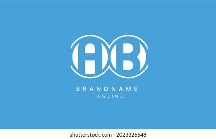 AB Alphabet Letters Initial Circle Icon Logo