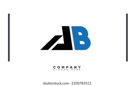 letras alfabéticas AB Iniciales Logotipo de monograma BA, A y B