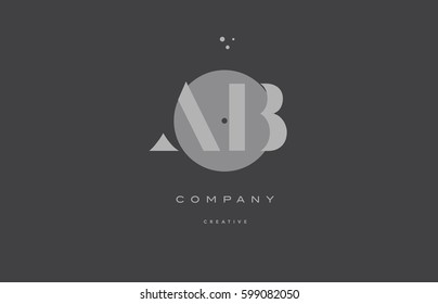 ab a b  grey modern stylish alphabet dot dots eps company letter logo design vector icon template 