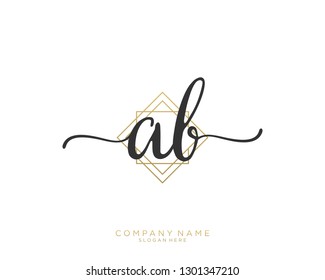 AB A B Initial handwriting logo template