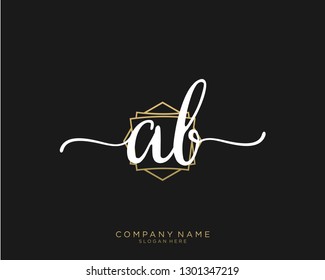 AB A B Initial handwriting logo template