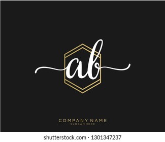 AB A B Initial handwriting logo template