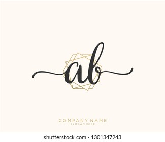 AB A B Initial handwriting logo template