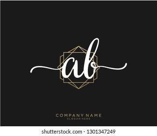 AB A B Initial handwriting logo template