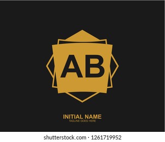 AB A B Initial logo letter with minimalist concept vector