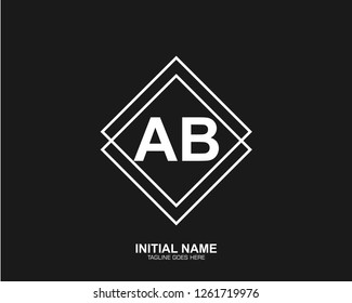 AB A B Initial logo letter with minimalist concept vector