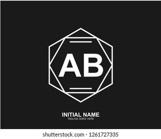 AB A B Initial logo letter with minimalist concept vector