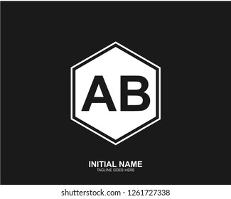 AB A B Initial logo letter with minimalist concept vector