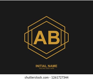 AB A B Initial logo letter with minimalist concept vector