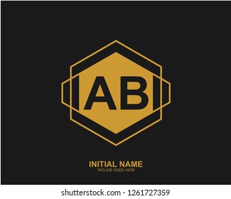 AB A B Initial logo letter with minimalist concept vector