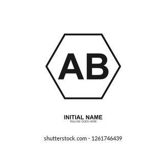 AB A B Initial logo letter with minimalist concept vector