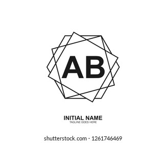 AB A B Initial logo letter with minimalist concept vector