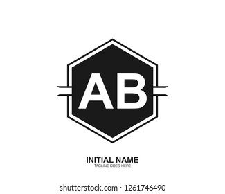 AB A B Initial logo letter with minimalist concept vector