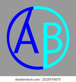 AB a b letter design logo logotype concept with serif font and elegant style vector illustration