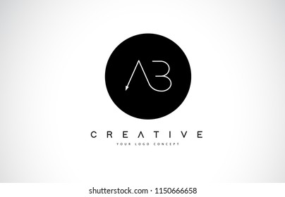 AB A B Logo Design with Black and White Creative Icon Text Letter Vector.